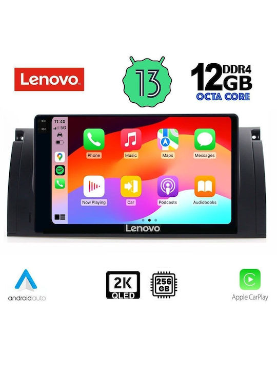 Lenovo Car Audio System for BMW Series 5 (E39) / X5 (E53) 1997-2004 (Bluetooth/USB/WiFi/GPS/Apple-Carplay/Android-Auto) with Touch Screen 9"