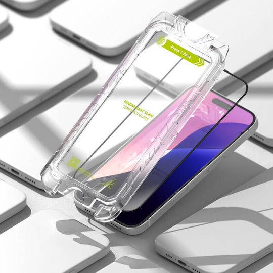 Ringke Easy Slide Tempered Glass Μαύρο (iPhone 15 / 16)
