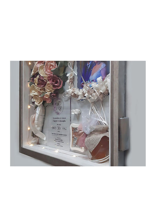 Large Illuminated Crown Case - Silver plated thin frame memorial frame 40x50x4cm depth