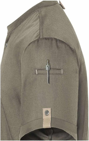 Karlowsky Mantel Koch 100% Baumwolle Khaki mit Kurzärmelig