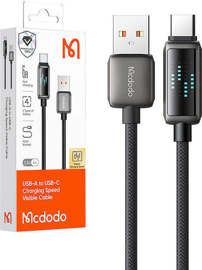 Mcdodo LED USB 2.0 Cable USB-C male - USB-A 100W PD Μαύρο 1.2m CA-2350