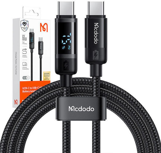 Mcdodo USB 2.0 Cable USB-C Male - USB-C 60W Black 1.2m CA-5780