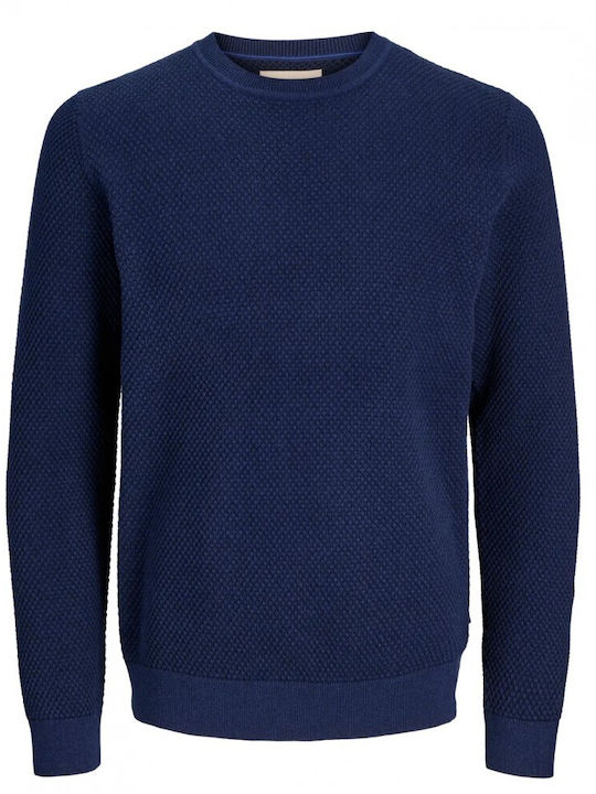 Jack & Jones Crew Neck Long Sleeve Blouse Night Sky Twist