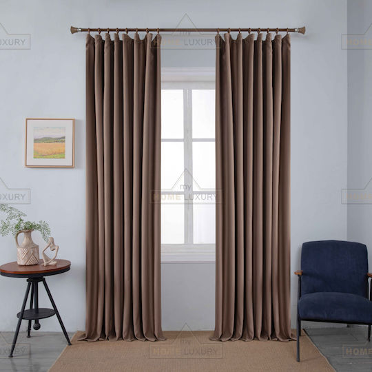 Homeone Curtains With Pencil Pleat Brown 270x275cm
