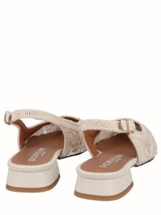 Pumps mit Riemchen & flacher Absatz Beige