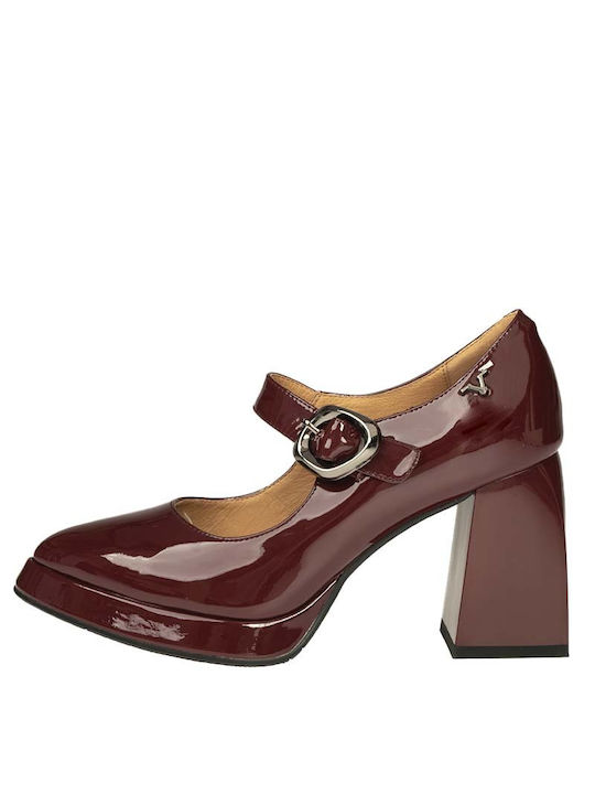 19V69 Burgundy Low Heels