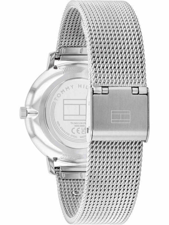 Tommy Hilfiger Ceas Dama 35mm Cu Baterie Cu Brățară Argintie Din Oțel
