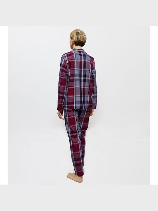 Triumph Winter Women's Pyjama Set Cotton Burgundy