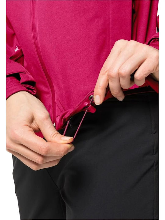 Women's for Hiking Short Lifestyle Hardshell Jacket Waterproof and Windproof for Winter Pink