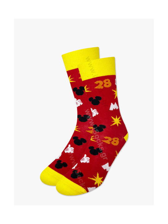 Disney Cotton Sock Mickey Mouse Designs Red