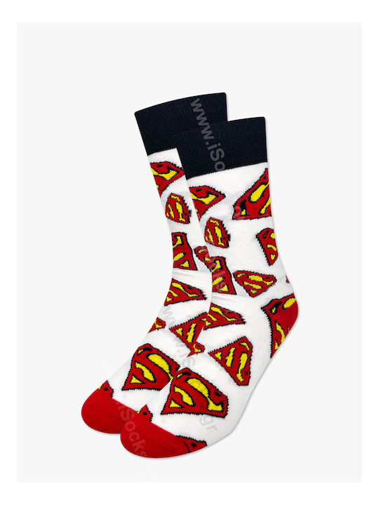 Dc Βαμβακερή Κάλτσα Σχέδια Superman Ασπρο