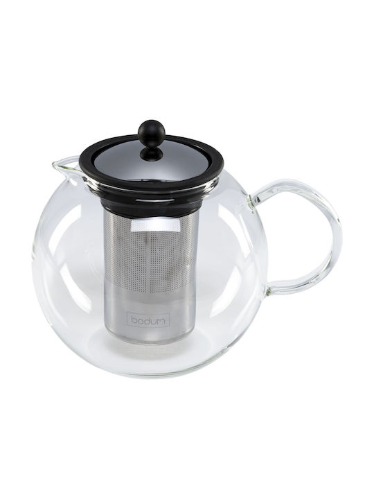 Bodum Assam Teekanne mit Filter Glas Silber 1500ml
