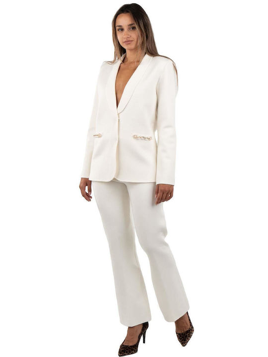 Women's Fabric Trousers White