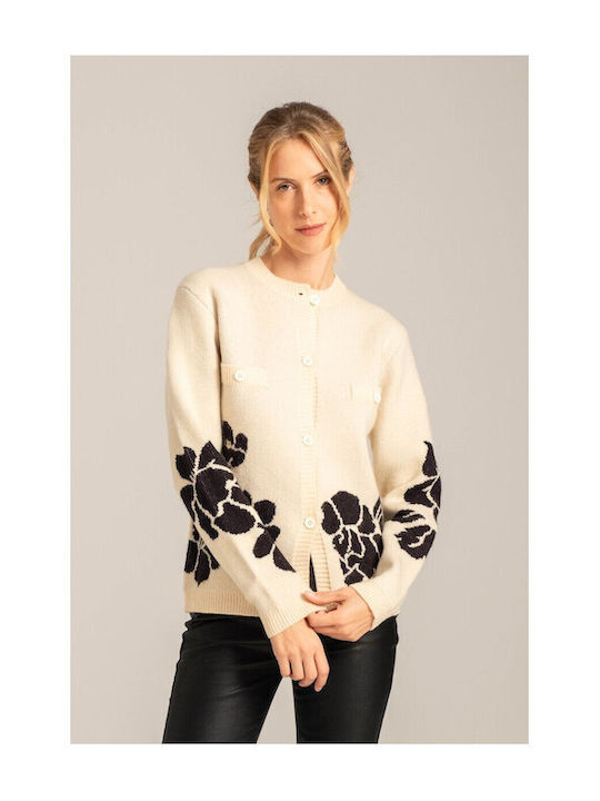 Mind Matter Women's Knitted Cardigan Vanilla