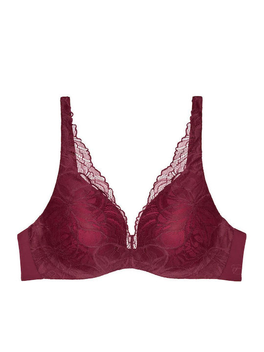 Body Make-up Illusion Plunge Plunge Bra with Light Padding Underwire Woodrose
