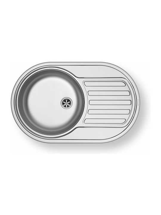 Pyramis SR Mini 100166901 Drop-In Sink Inox Matte W76.5xD48cm Silver