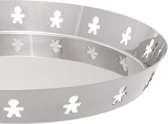 Alessi Girotondo Inoxidabil Rotund Tavă de Servire cu Mânere în Culoare Argintiu 21x21x2.7cm AKK78 1buc