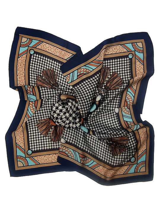 Gift-Me Women's Silk Scarf Navy Blue