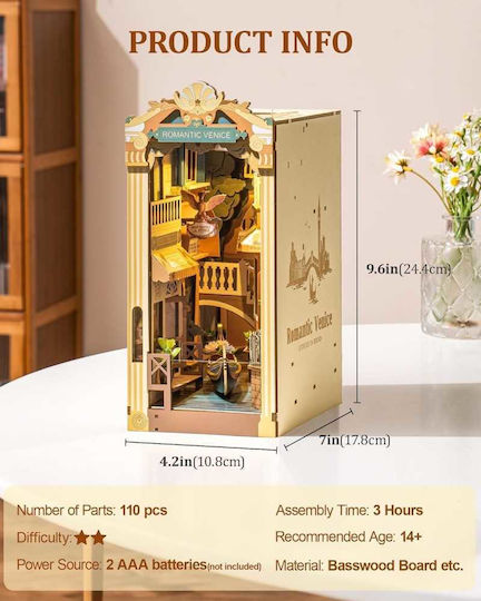 Rolife Construction Toy Wooden Stories in Books Romantic Venice Led Edition for Children 14+ Years