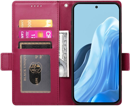 Dierfeng Book Synthetic Leather / Silicone / Plastic Red (Samsung Galaxy M35 5G, DIERFENG)