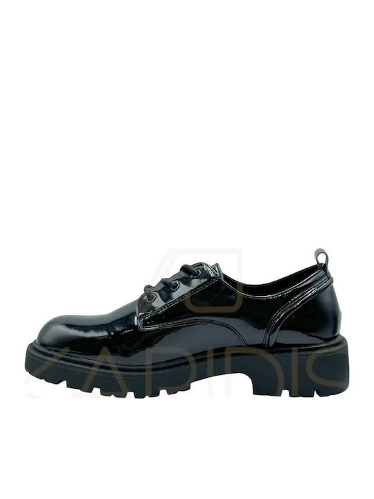 Women's Synthetic Leather Oxford Shoes Black