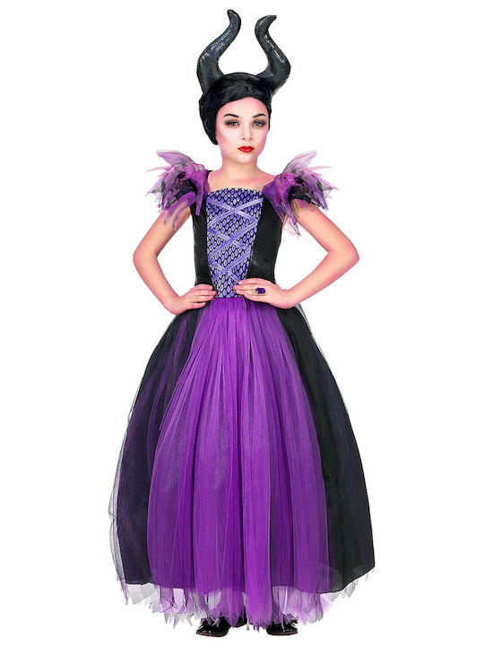 Costum de Carnaval pentru Copii VRĂJITOAREA MALEFICENT DELUXE