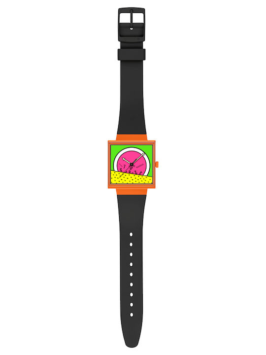 Swatch Swatch Women's Watch with Black Rubber Strap