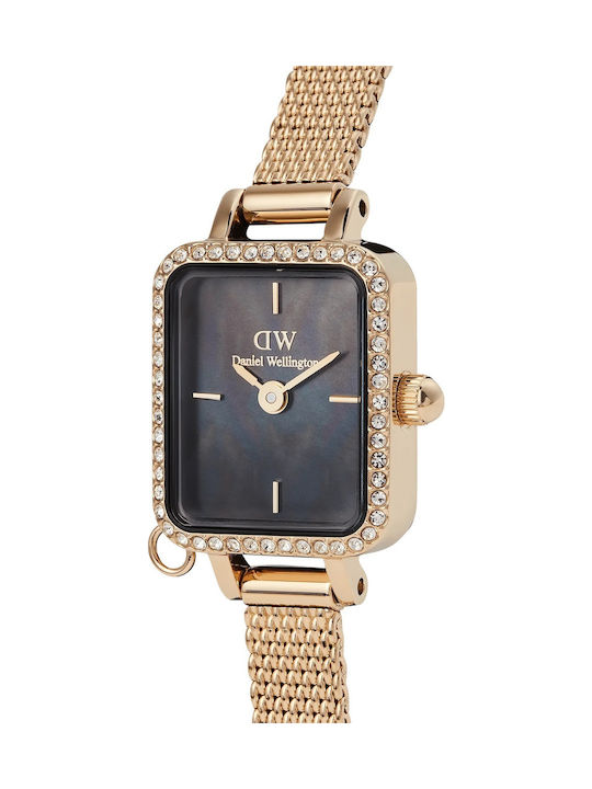 Daniel Wellington Quadro Women's Watch with Gold Metal Bracelet