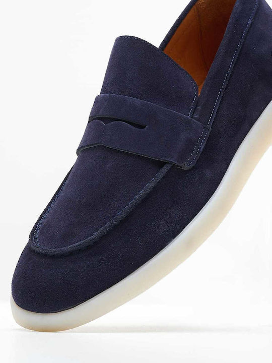 Men's Suede Moccasins Blue