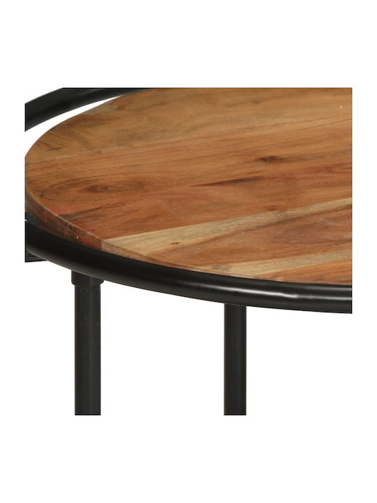 Oval Central Coffee Table from Solid Wood Brown M110xW55xH40cm