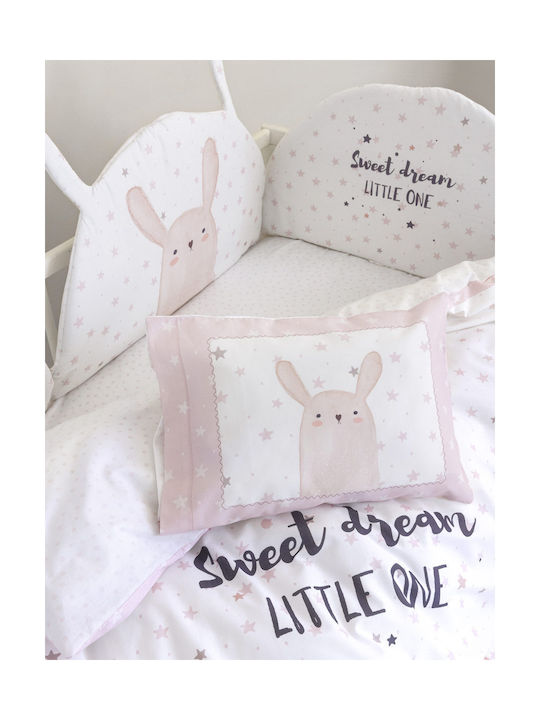 Nima Set Copertă de Pătuț cu Față de Pernă Bunny ROZ 110x145cm. Nima Set Copertă de Pătuț cu Față de Pernă Bunny ROZ 110x145cm.