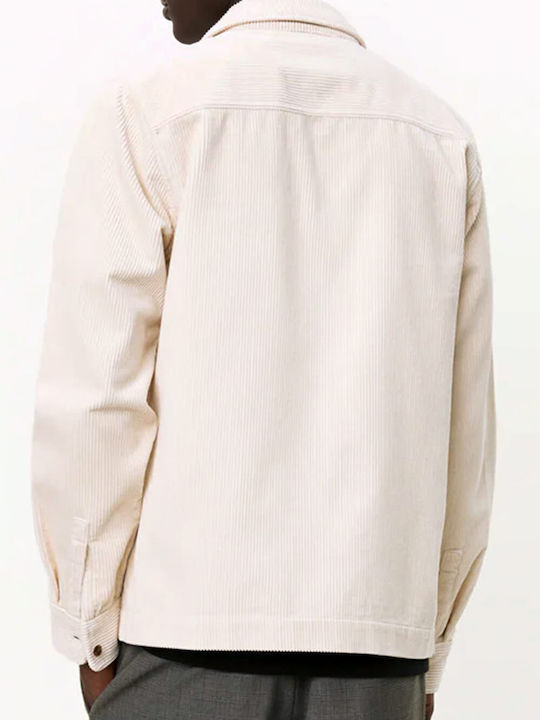 Les Deux Overshirt Din Catifea Raiată Ivoire