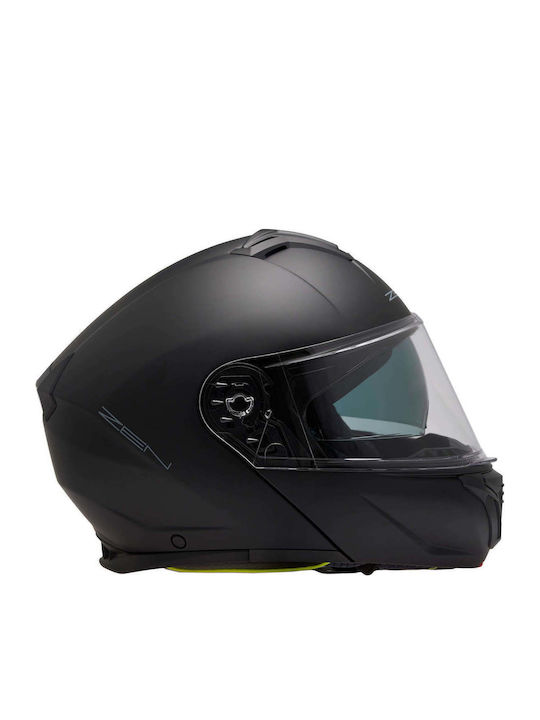 ZN-918 Matt Black Motorcycle Helmet Flip-Up ECE 22.06 1650gr with Sunvisor
