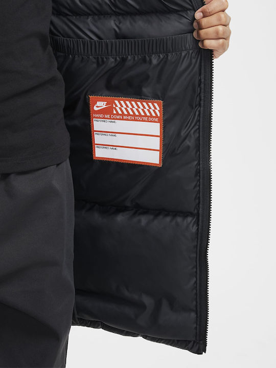 Kids' Sports Jacket Long with Hood Black Sportswear