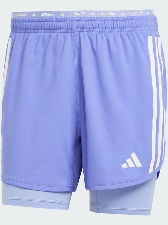 Own The Run 3-Stripes 2 В 1 Спортен Мъжки Лилав Бермуда