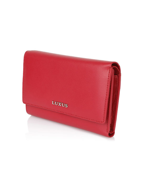 Luxus Small Leather Women's Wallet with RFID Red