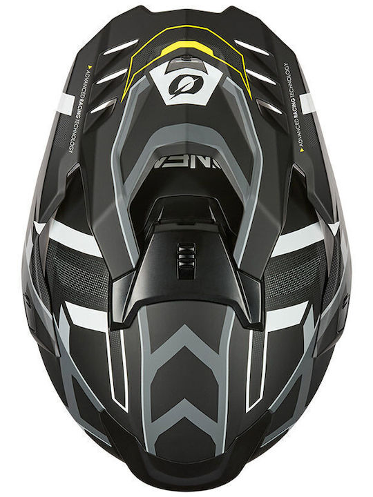 O'Neal DSRS Square V.25 Μαύρο/Fluo Κίτρινο/Γκρι Κράνος Μηχανής On-Off ECE 22.06 με Sunvisor