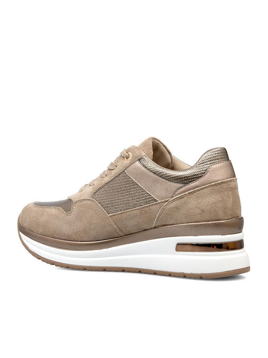 Γυναικεία Sneakers Μπεζ / Χρυσό