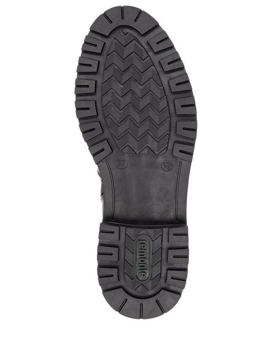 Leder Stiefeletten Damen Schwarz