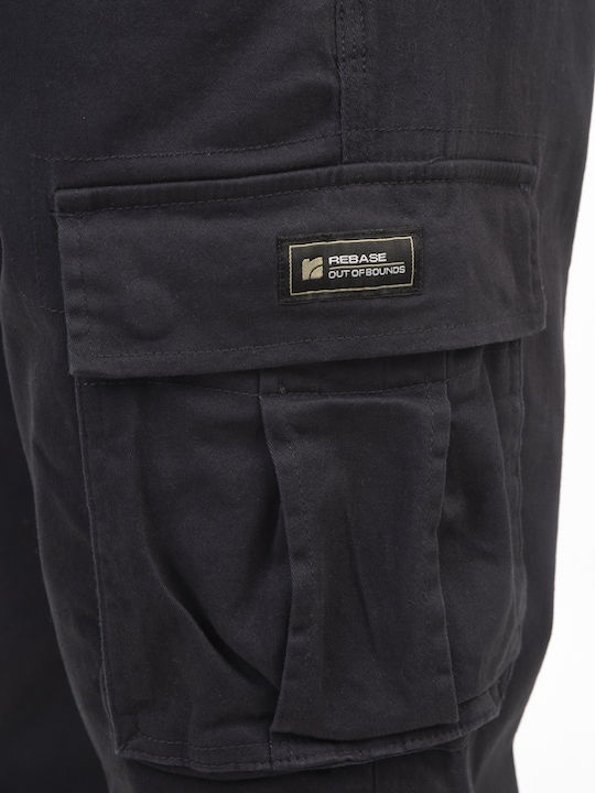 Rebase Trousers Cargo Elastic in Slim Fit Blue Navy