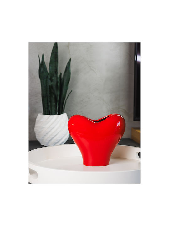 Koart Decorative Vase Kardia Red 20.5x23.5cm