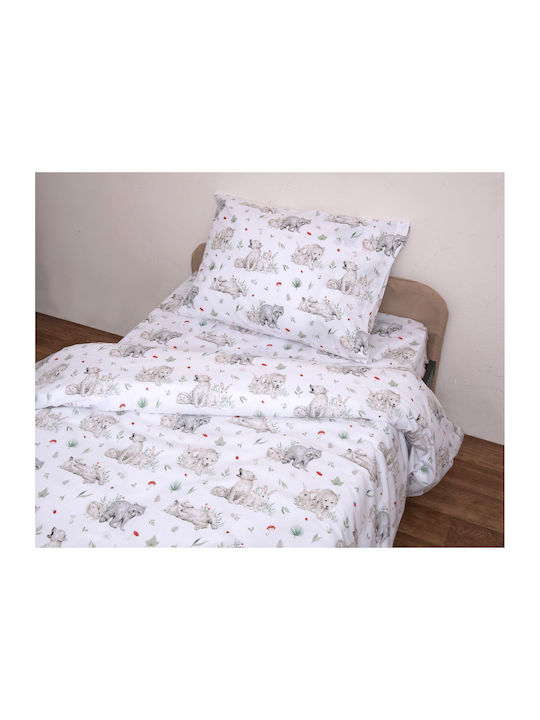Viopros Double Sided Cotton Baby Quilt 120x160cm White