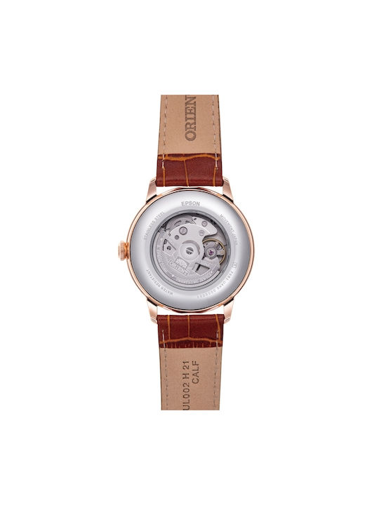 Orient Sun Moon Watch Automatic with Brown Leather Strap