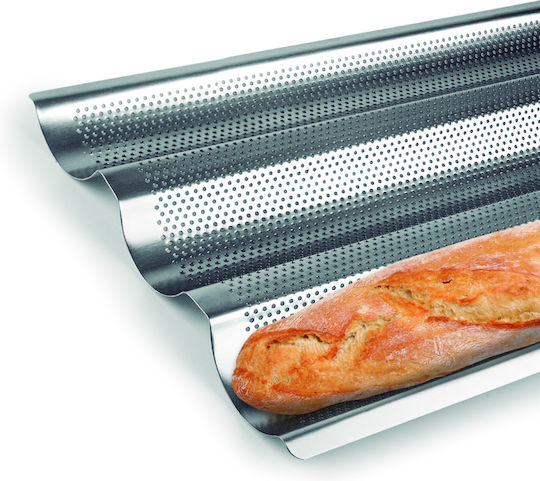 Tavă de copt perforată clasică Ibili din oțel inoxidabil 38x25 cm argintiu