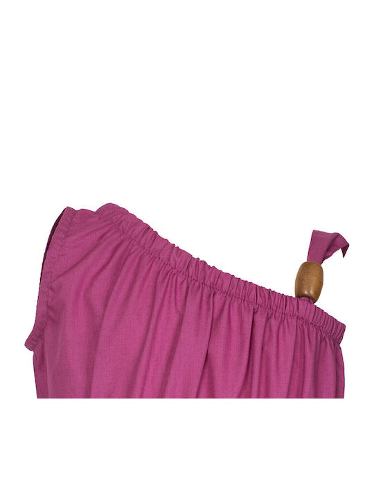 Kids' Crop Top Sleeveless Fuchsia