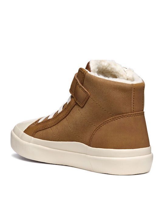 Kids Boots with Hoop & Loop Closure Brown