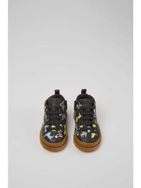 Twins Leather Kids Boots with Laces Multicolored