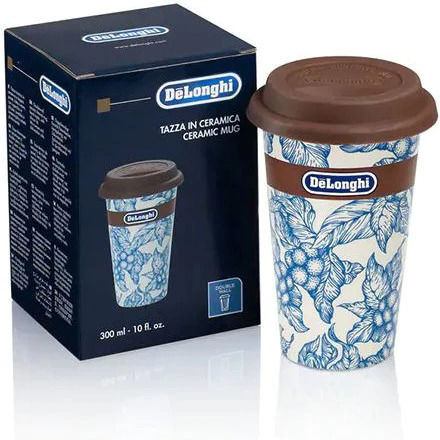 Delonghi Ceramic Jug Dlsc064 Double Wall Thermal Delonghi Blue Flower 300ml Silicone Lid