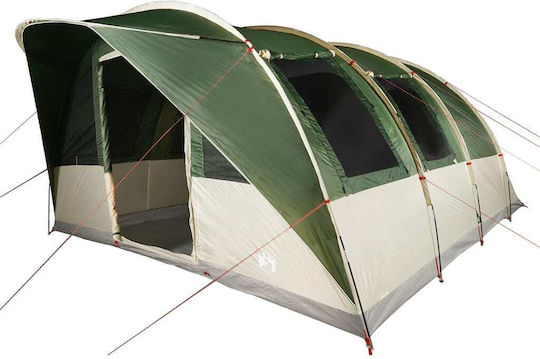 vidaXL Σκηνή Camping Τούνελ Πράσινη για 5 Άτομα 486x320x210εκ.