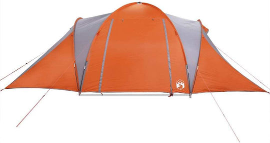 vidaXL Σκηνή Camping Τούνελ Πορτοκαλί για 6 Άτομα 574x400x200εκ. Γκρι/Πορτοκαλί